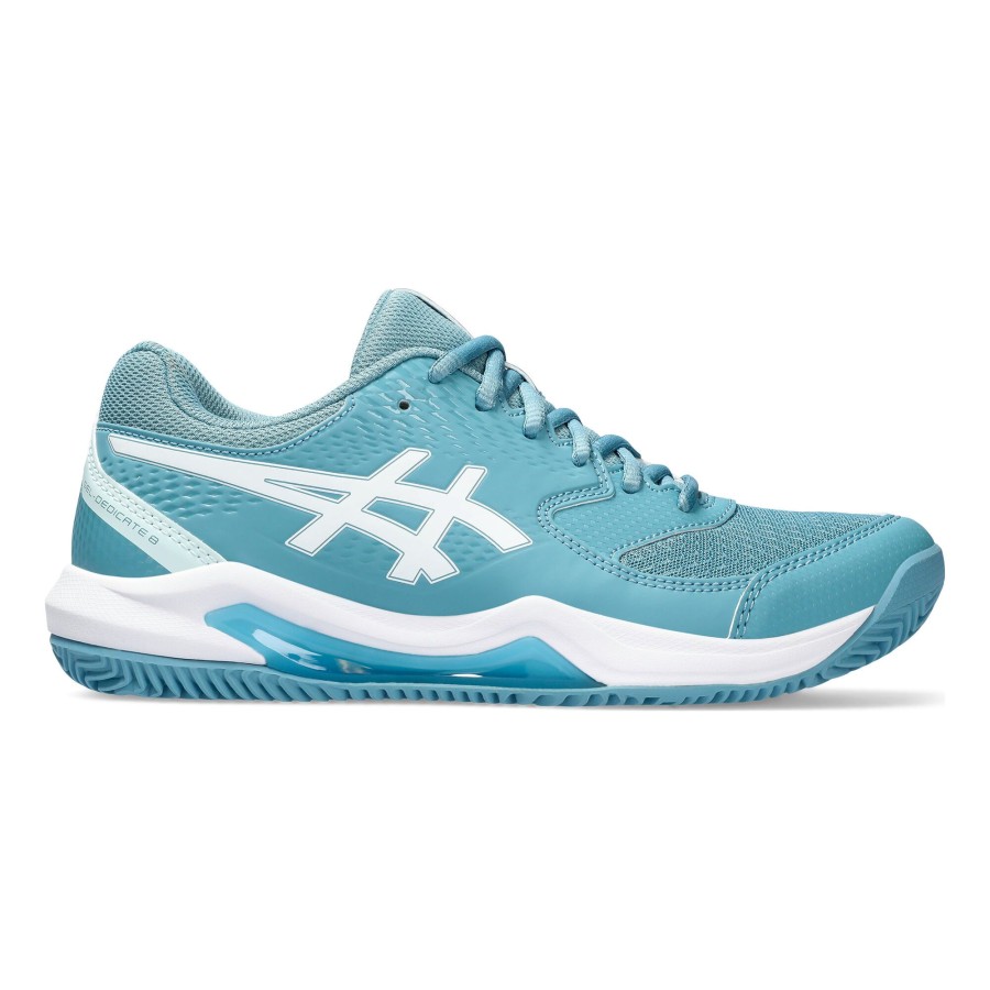 Tennisschoenen ASICS | Gel-Dedicate 8 Gravelschoen Dames Petrolblauw, Wit