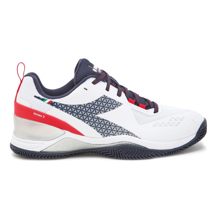 Tennisschoenen Diadora | Blushield Torneo 2 Gravelschoen Heren Wit, Donkerblauw
