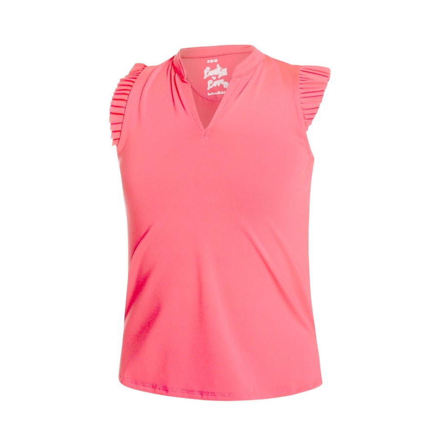 Tenniskleding Lucky in Love | Pleat Me Up Tanktop Meisjes Koraal