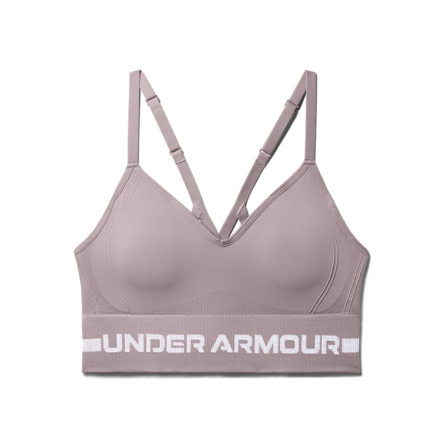 Tenniskleding Under Armour | Seamless Low Long Sport-Bh Dames Beige