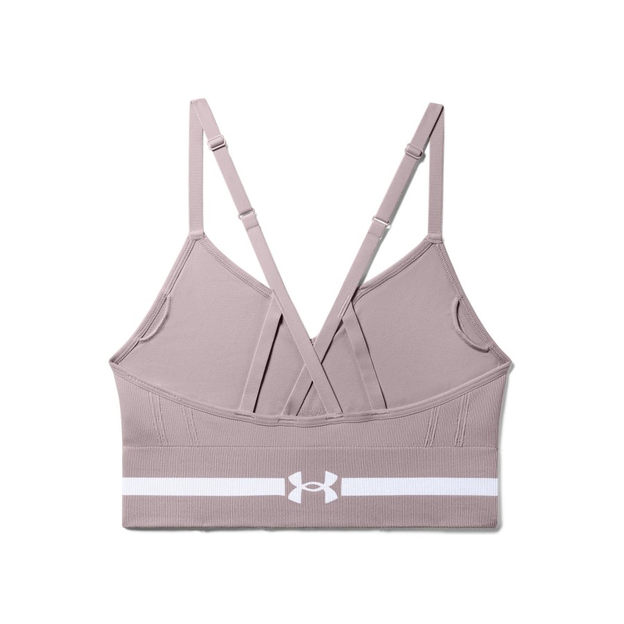 Tenniskleding Under Armour | Seamless Low Long Sport-Bh Dames Beige
