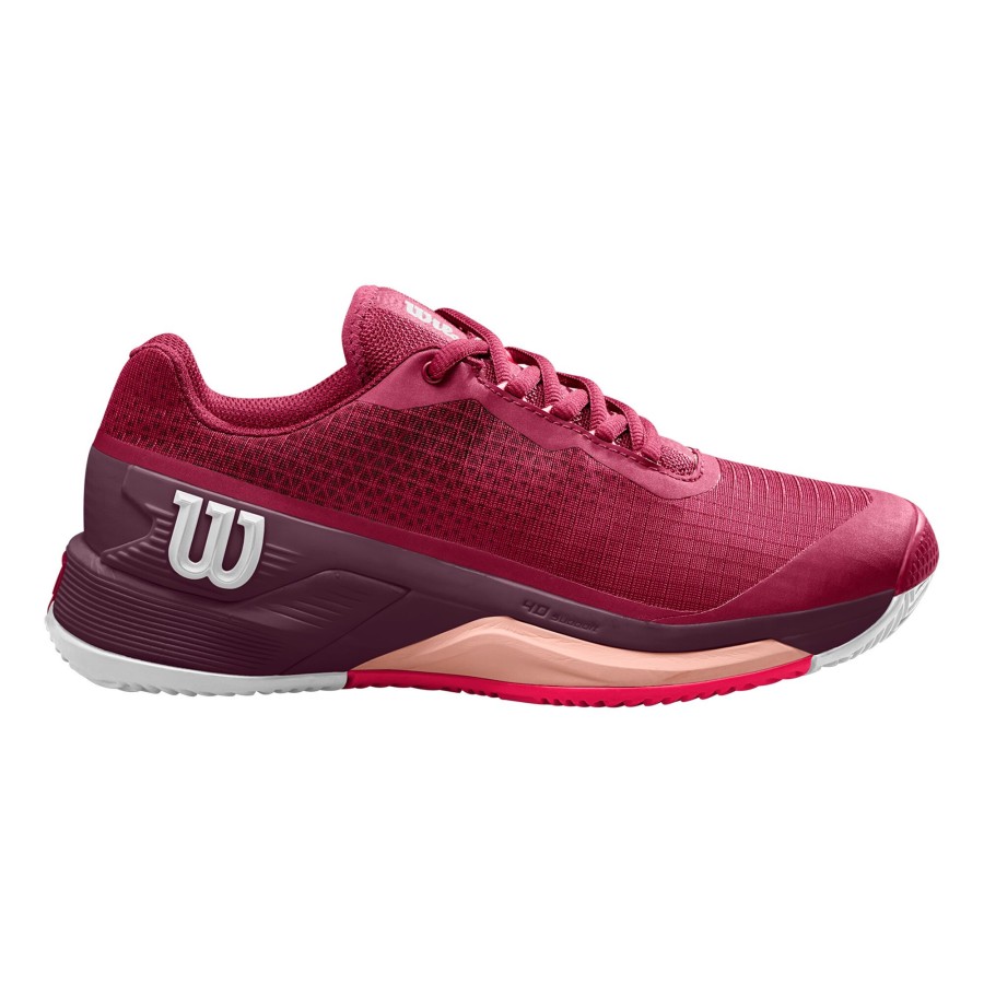 Tennisschoenen Wilson | Rush Pro 4.0 Gravelschoen Dames Donkerrood, Berry