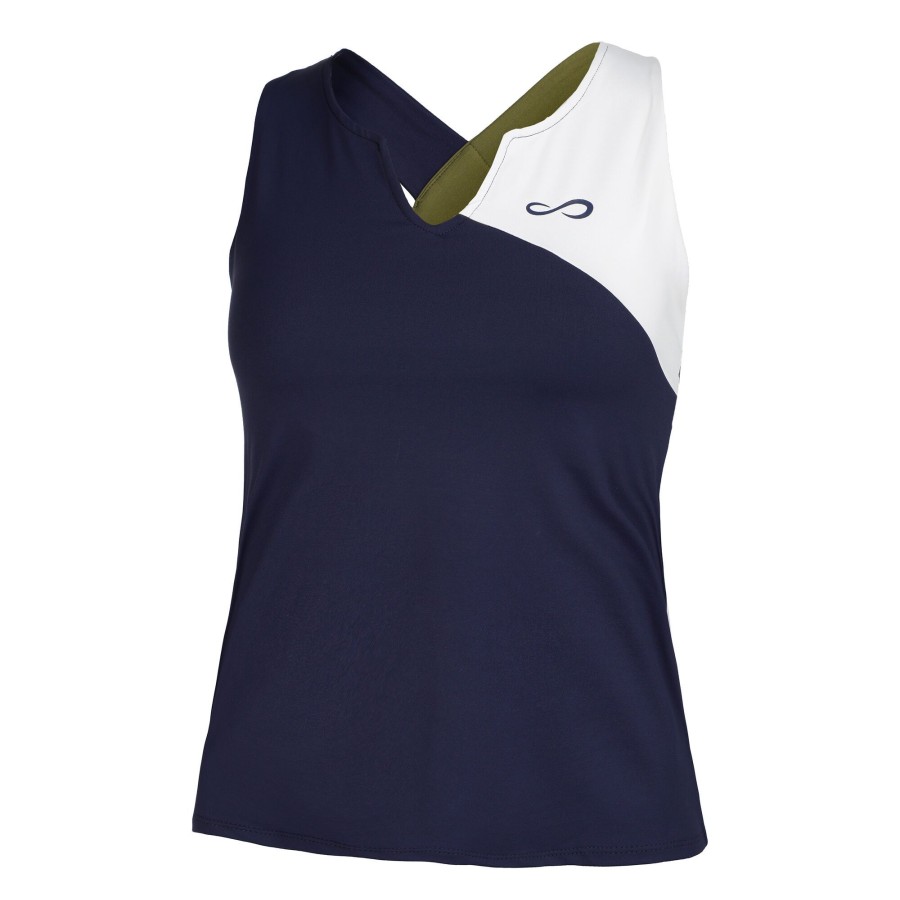 Tenniskleding Endless | Bliss Tanktop Dames Donkerblauw, Wit