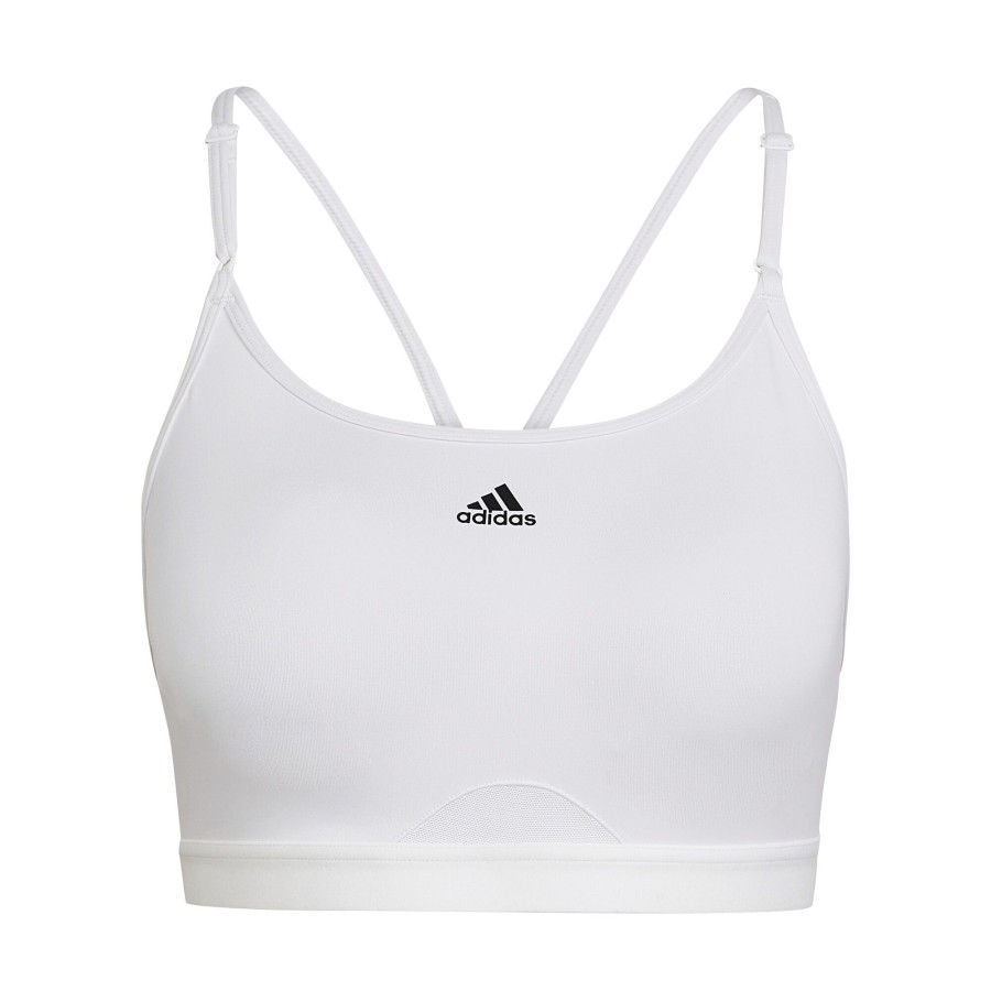 Tenniskleding adidas | Aeroreact Low-Support Padded Sport-Bh Dames Wit