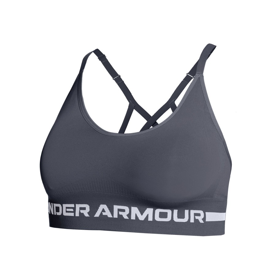 Tenniskleding Under Armour | Seamless Low Long Sport-Bh Dames Donkergrijs