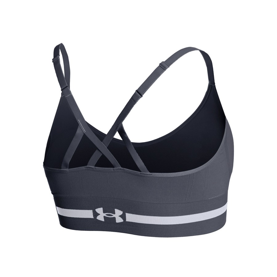 Tenniskleding Under Armour | Seamless Low Long Sport-Bh Dames Donkergrijs