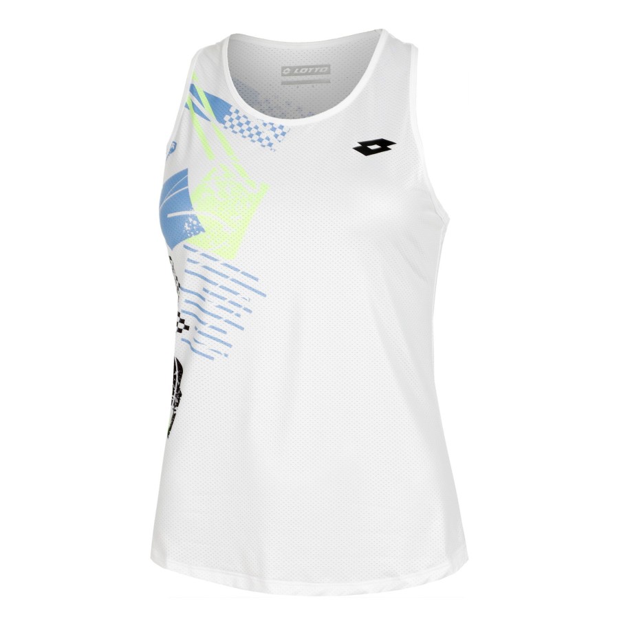 Tenniskleding Lotto | Tech W I D5 Tanktop Dames Wit, Veelkleurig