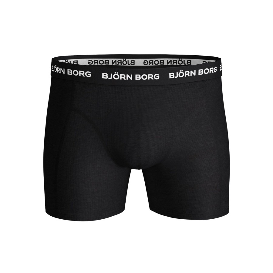 Tenniskleding Björn Borg | Solid Sammy Boxershort Verpakking 5 Stuks Heren Zwart, Wit