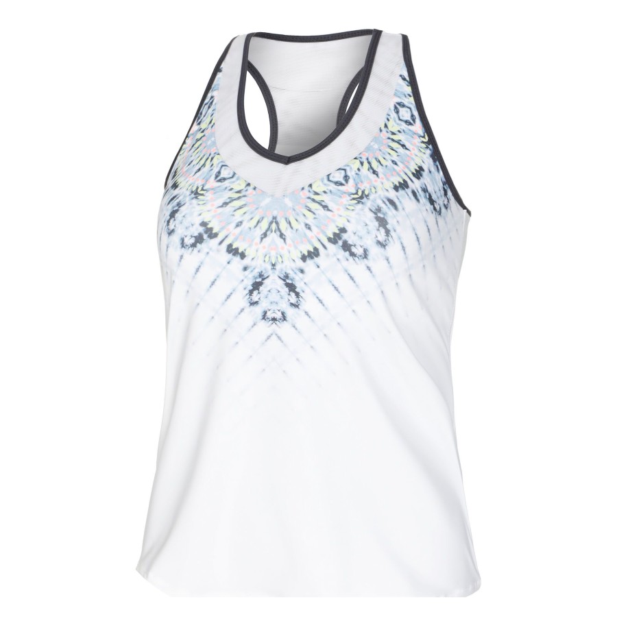 Tenniskleding Lucky in Love | Tye Dye Groove Tanktop Dames Wit, Blauw