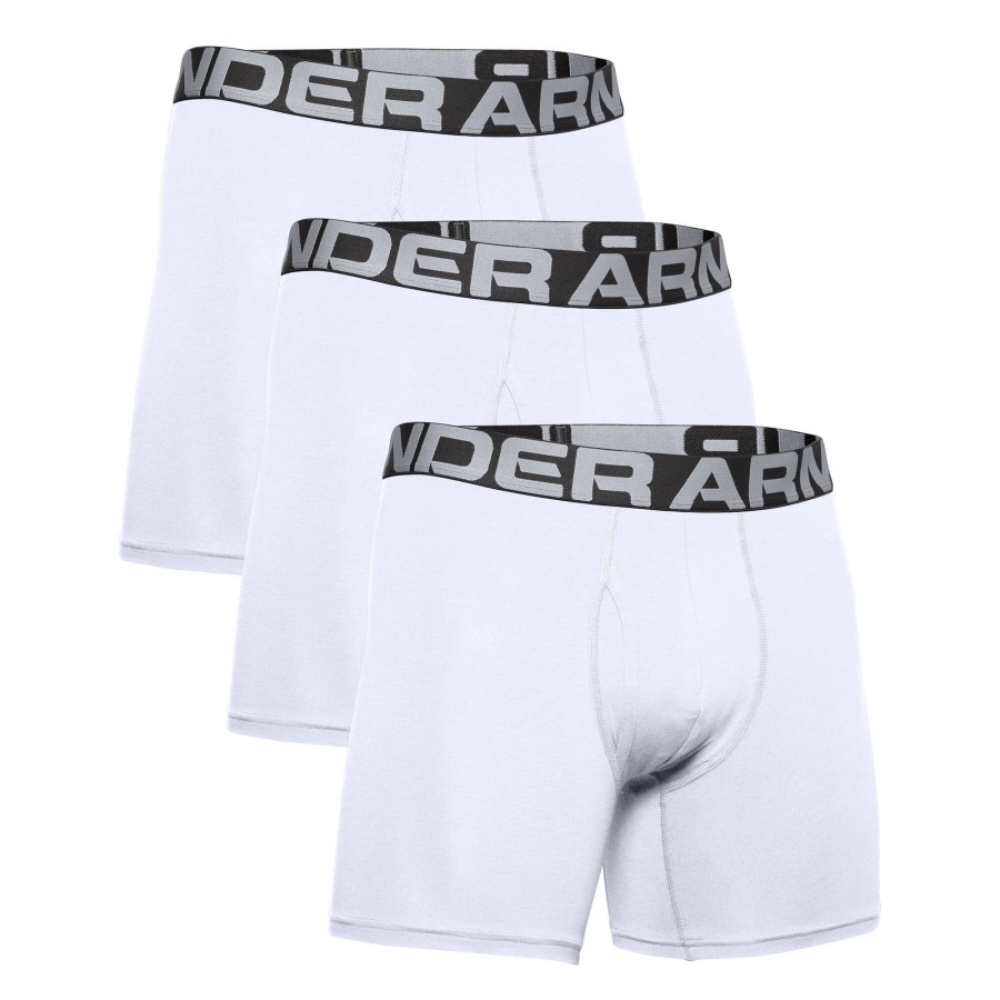 Tenniskleding Under Armour | Charged Cotton 6In Boxershort Verpakking 3 Stuks Heren Wit, Zwart