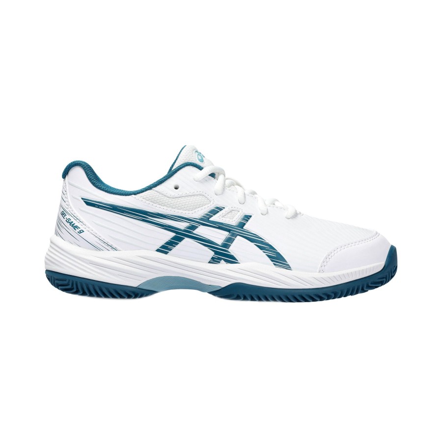 Tennisschoenen ASICS | Gel-Game 9 Gs Gravelschoen Kinderen Wit, Petrolblauw