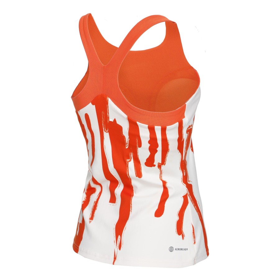 Tenniskleding adidas | New York Y Tanktop Dames Beige, Oranje