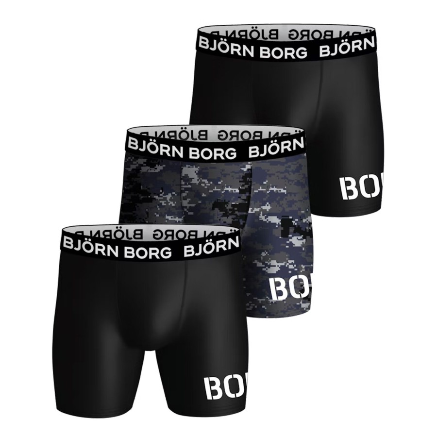 Tenniskleding Björn Borg | Performance Boxershort Verpakking 3 Stuks Heren Zwart, Wit