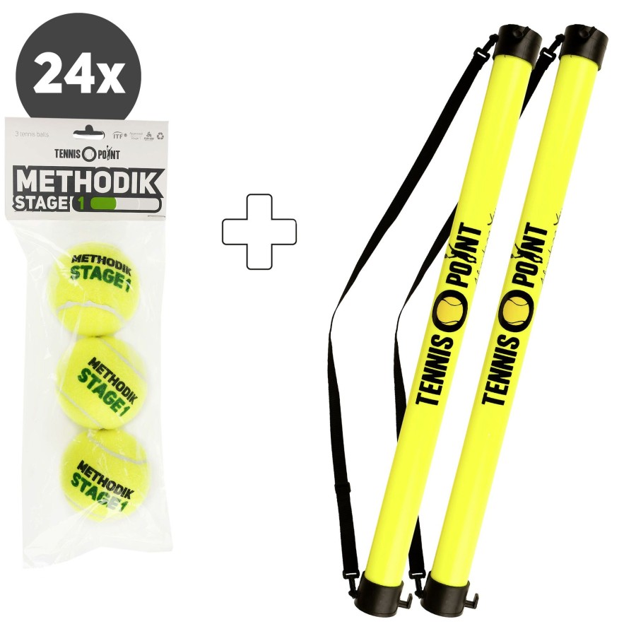 Tennisballen Tennis-Point | (Stage 1) 24X Zak 3 Stuks Plus Ballenverzamelbuis