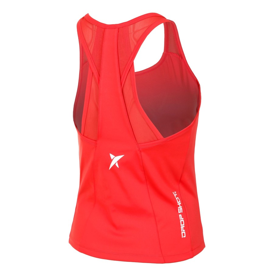 Tenniskleding Drop Shot | Caima Tanktop Dames Rood