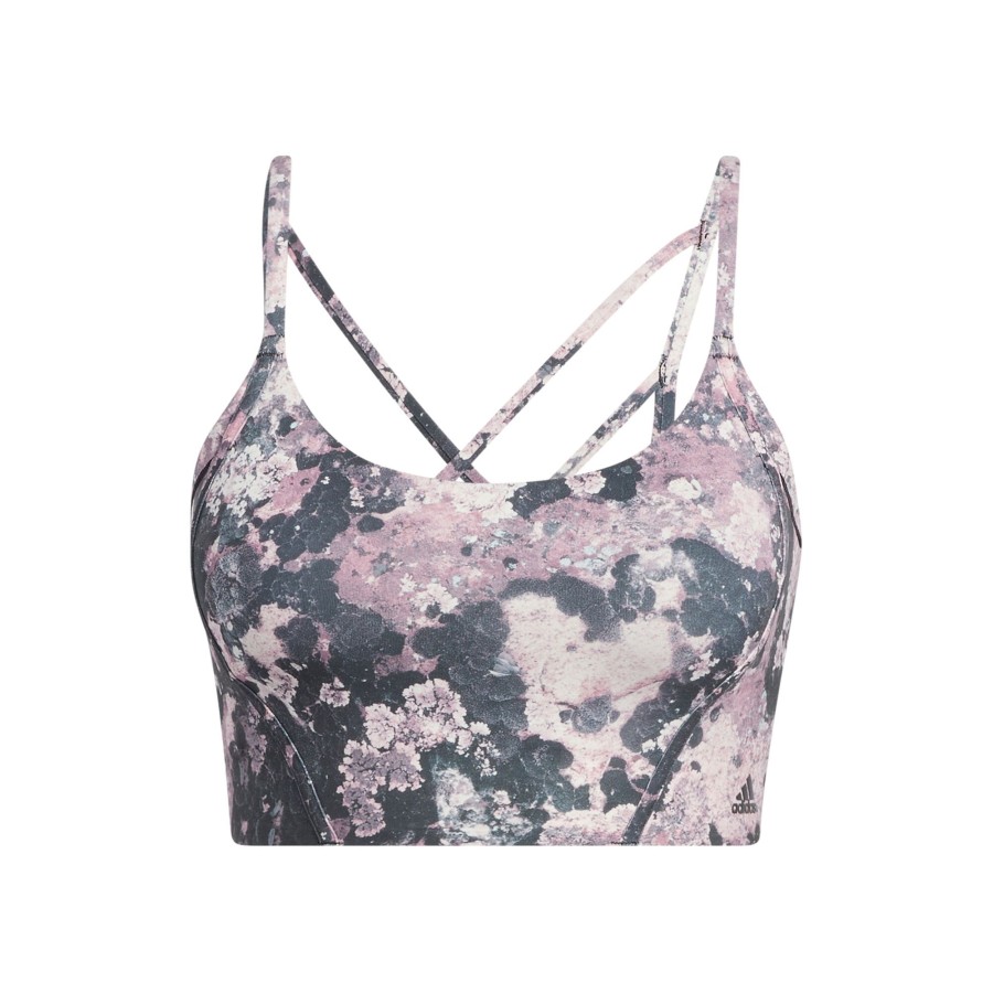 Tenniskleding adidas | Yoga Light-Support Long Line All Over Print Sport-Bh Dames Veelkleurig