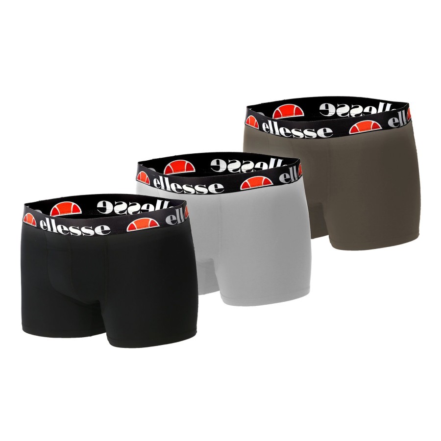 Tenniskleding Ellesse | Dralla Boxershort Verpakking 3 Stuks Heren Zwart, Lichtgrijs