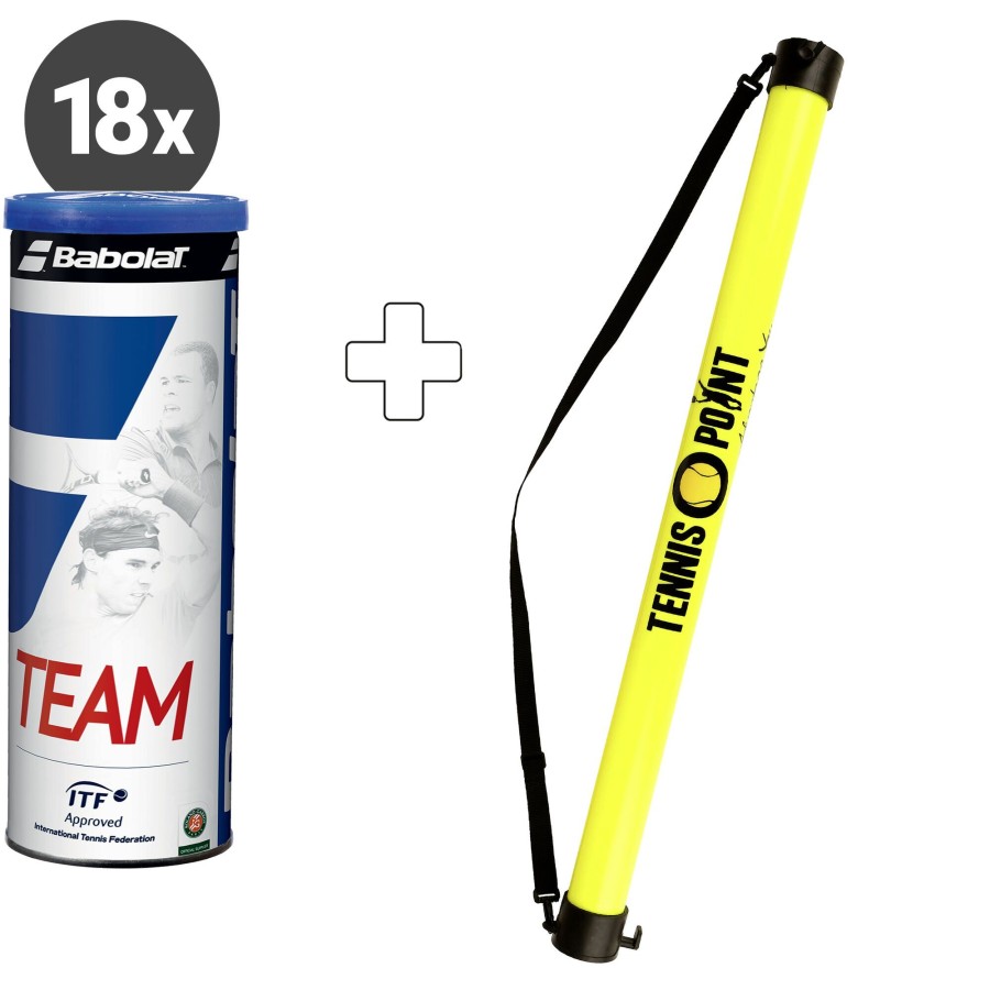Tennisballen Babolat | Team 18X Verpakking 4 Stuks Plus Ballenverzamelbuis