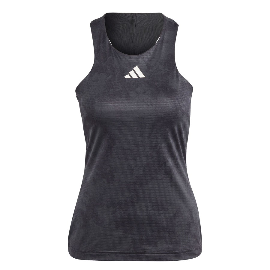 Tenniskleding adidas | Paris Y- Tanktop Dames Donkergrijs