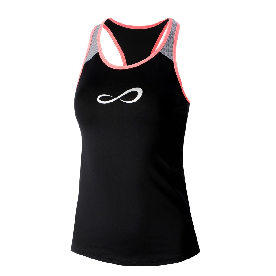 Tenniskleding Endless | Minimal Tanktop Dames Zwart, Koraal