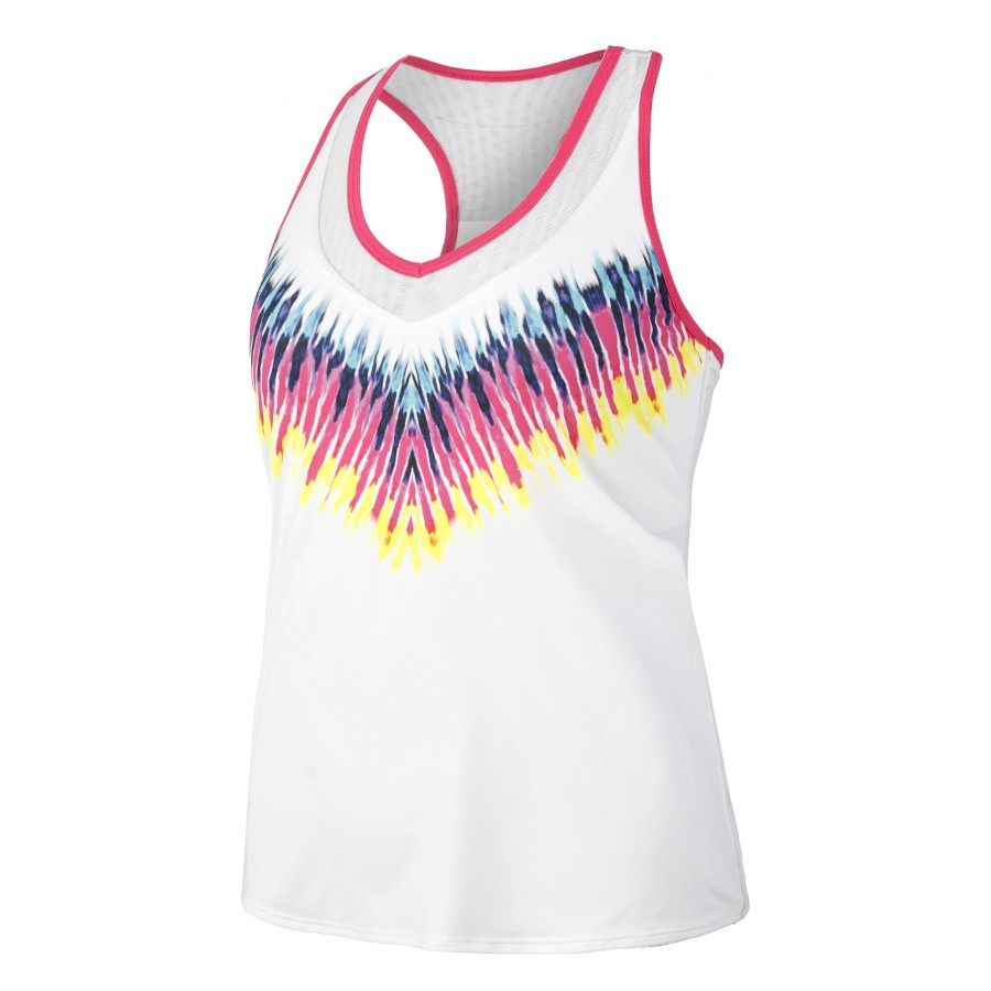 Tenniskleding Lucky in Love | Tie Dye Feels Tanktop Dames Wit, Veelkleurig