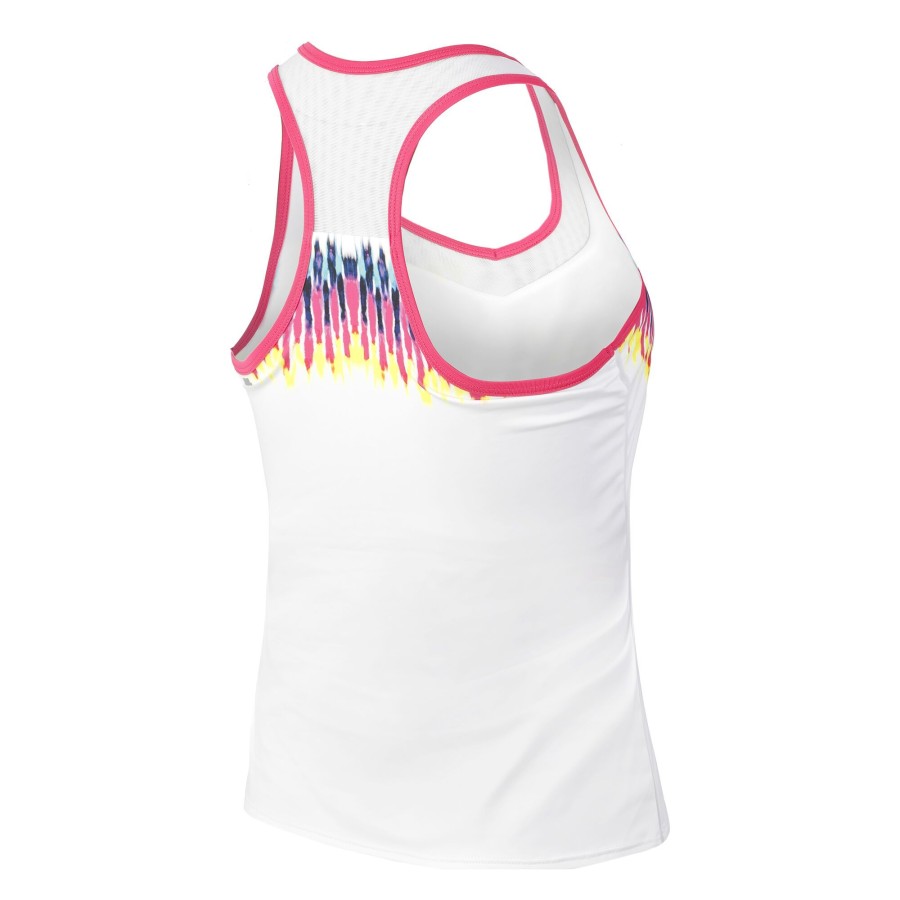 Tenniskleding Lucky in Love | Tie Dye Feels Tanktop Dames Wit, Veelkleurig