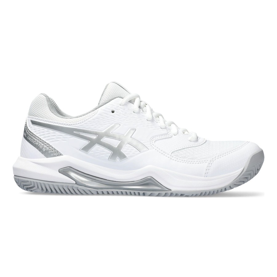 Tennisschoenen ASICS | Gel-Dedicate 8 Gravelschoen Dames Wit, Zilver