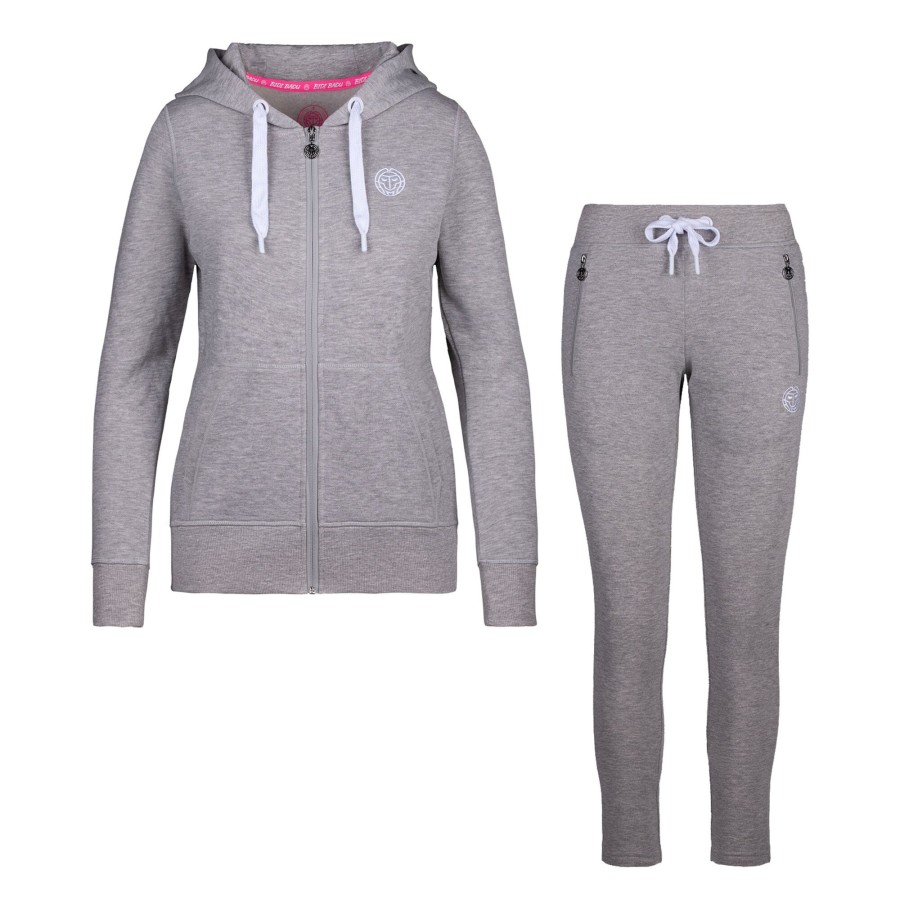 Tenniskleding BIDI BADU | Dalila Basic Trainingspak Dames Lichtgrijs, Wit