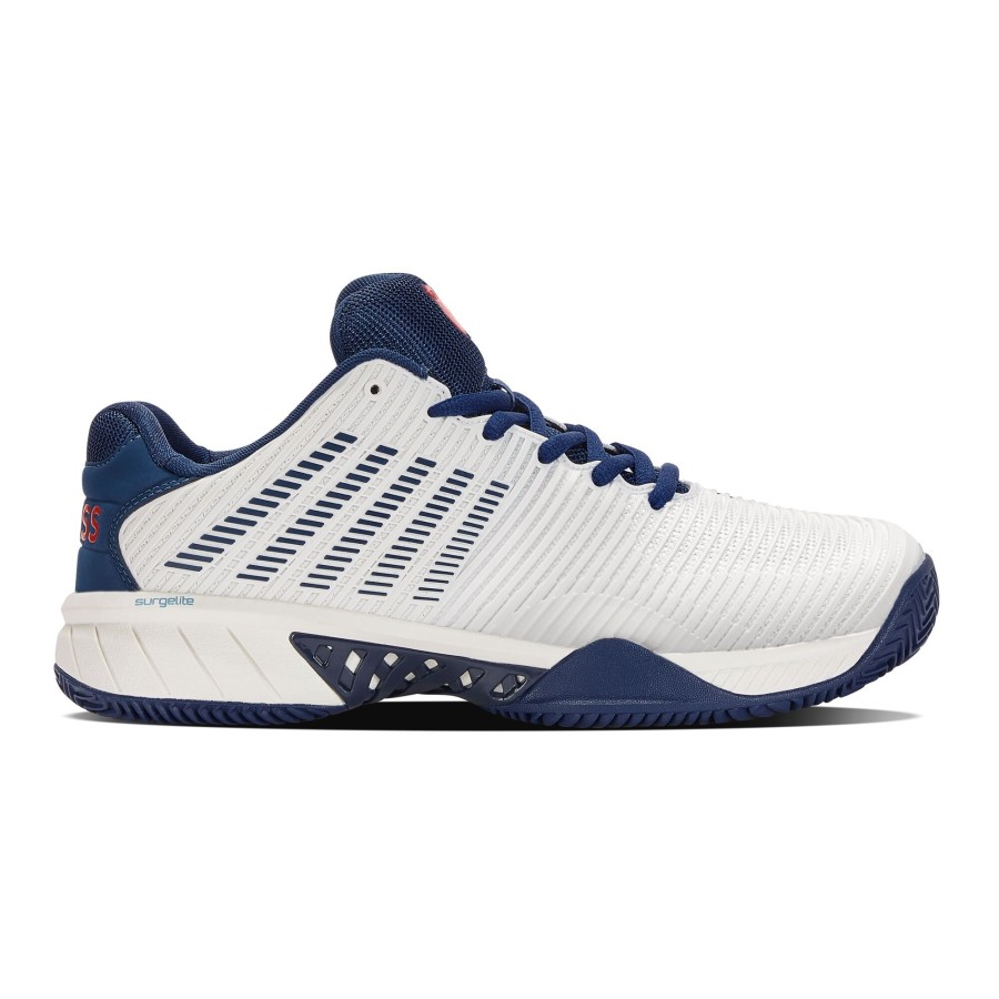 Tennisschoenen K-Swiss | Hypercourt Express 2 Gravelschoen Heren Wit, Donkerblauw
