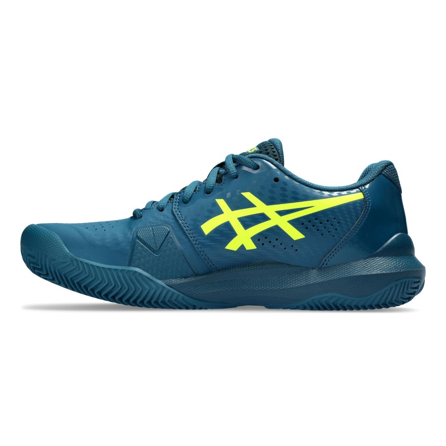 Tennisschoenen ASICS | Gel-Challenger 14 Gravelschoen Heren Petrolblauw, Neongeel