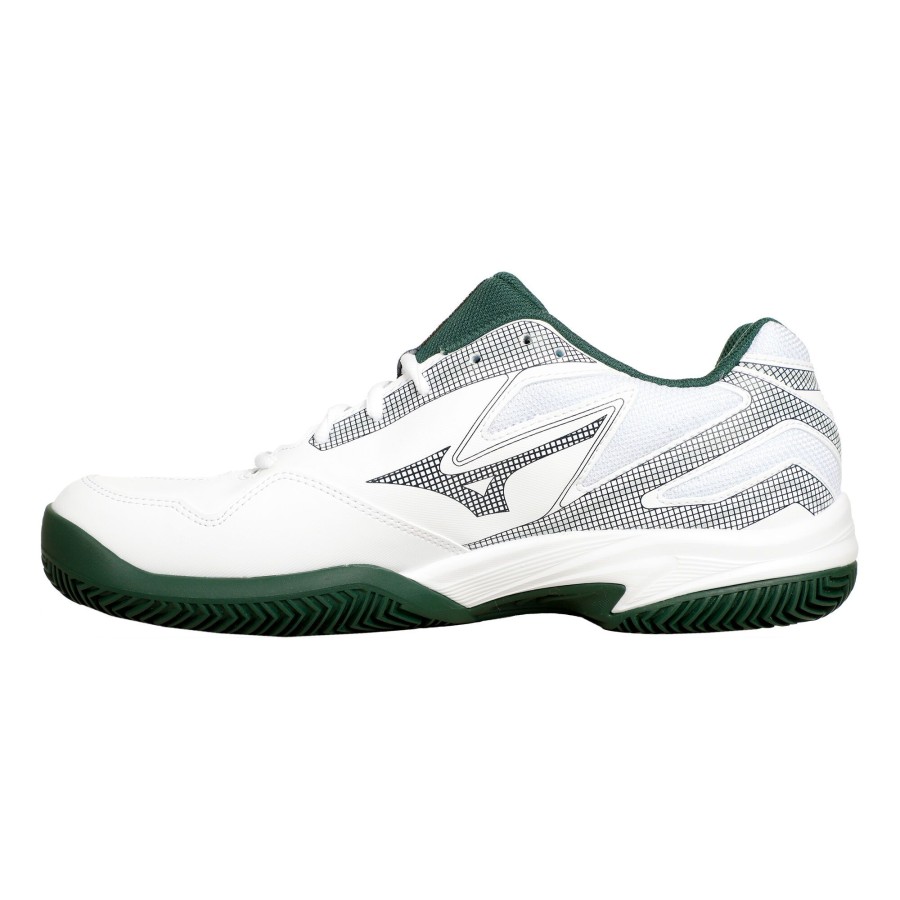 Tennisschoenen Mizuno | Break Shot 4 Gravelschoen Heren Wit, Donkergroen