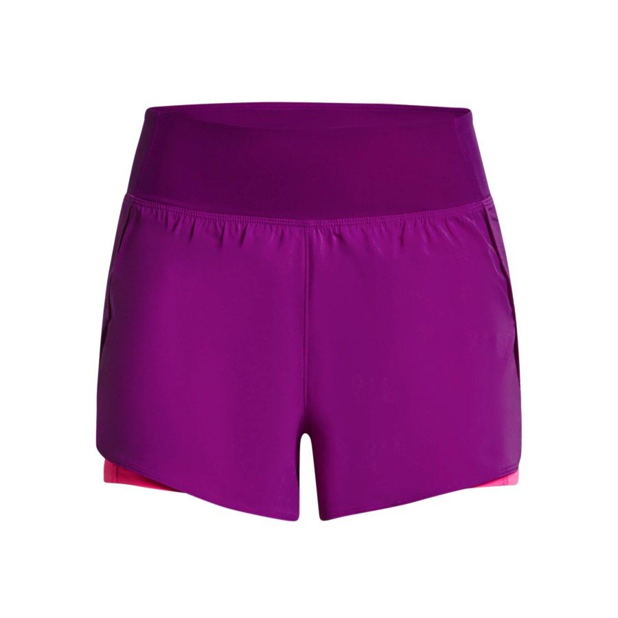 Tenniskleding Under Armour | Flex Woven 2In1 Shorts Dames Paars