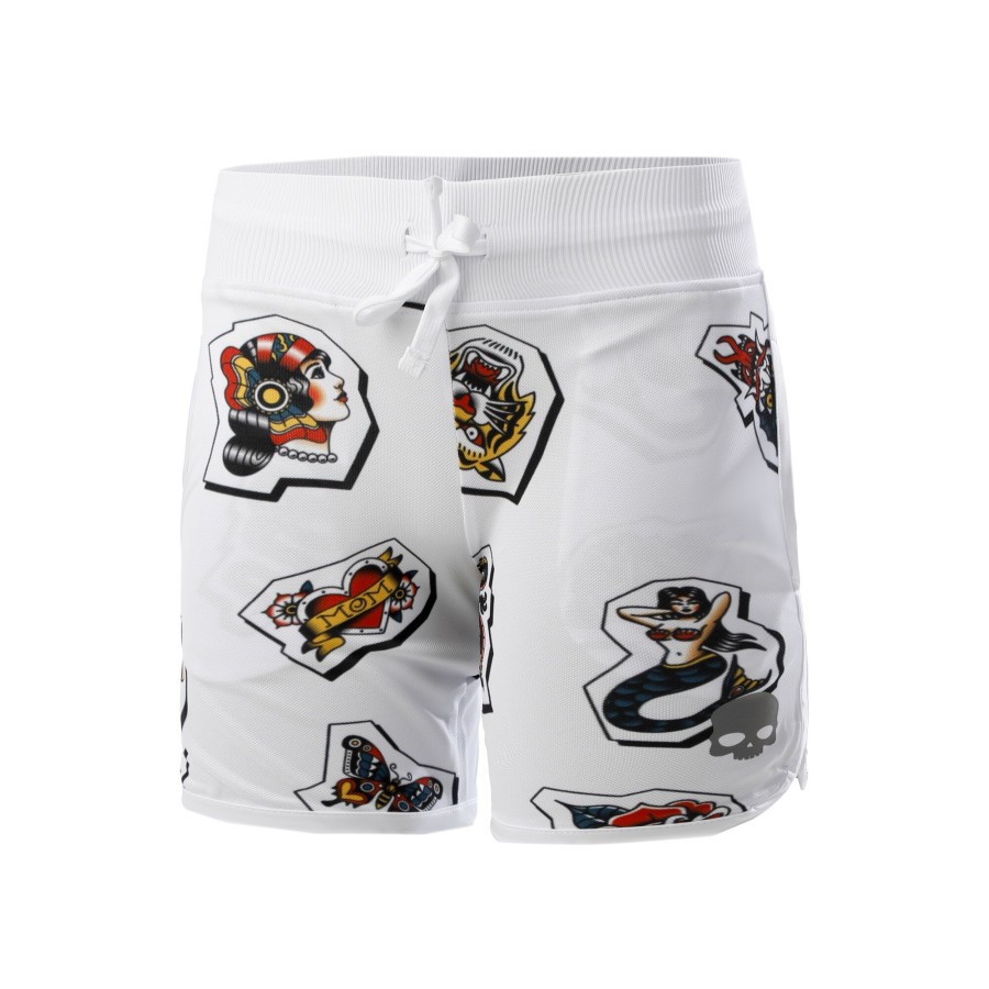 Tenniskleding Hydrogen | Tech Tatto Shorts Kinderen Wit, Veelkleurig