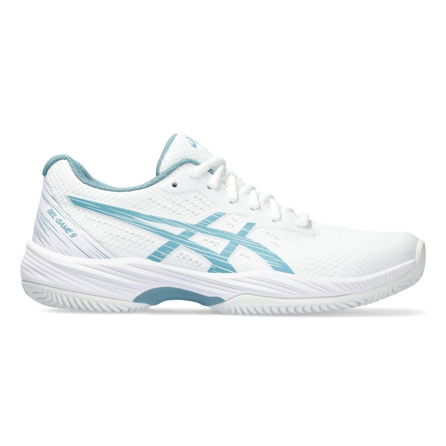 Tennisschoenen ASICS | Gel-Game 9 Gravelschoen Dames Wit, Petrolblauw