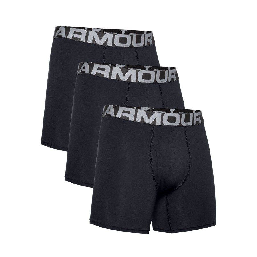 Tenniskleding Under Armour | Charged Cotton 3In Boxershort Verpakking 3 Stuks Heren Zwart