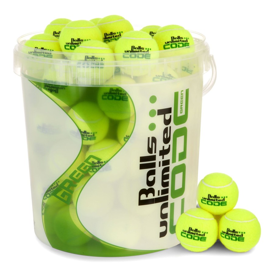 Tennisballen Balls Unlimited | Code Green Zak 60 Stuks Plus Ballenemmer