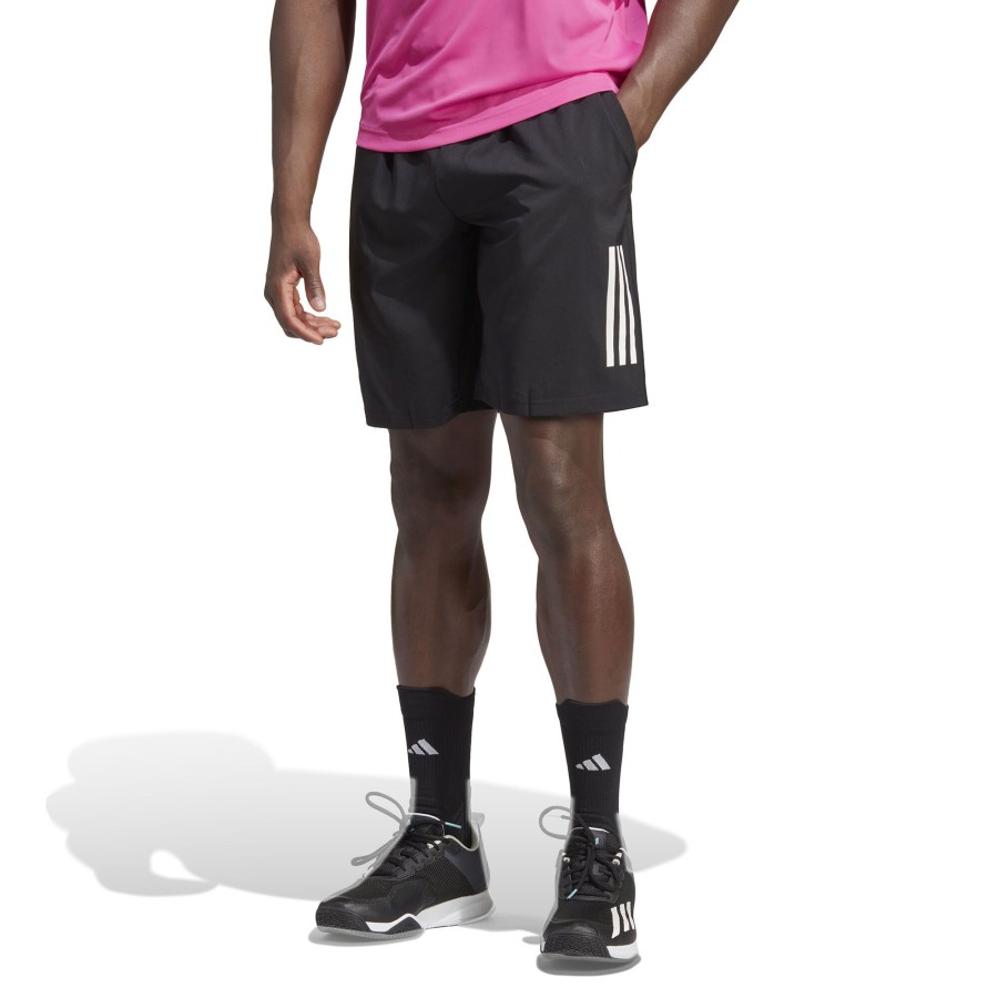 Tenniskleding adidas | Club 3-Stripes 9In Shorts Heren Zwart, Wit