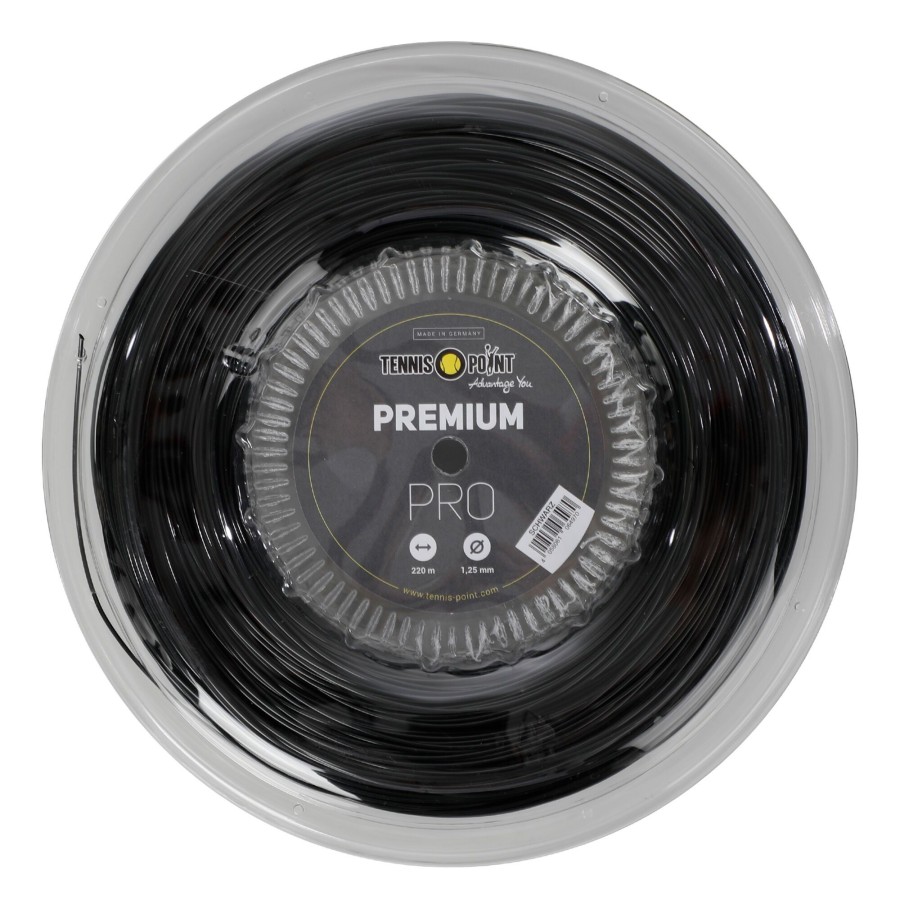 Tennissnaren Tennis-Point | Premium Pro Rol Snaren 220M Zwart