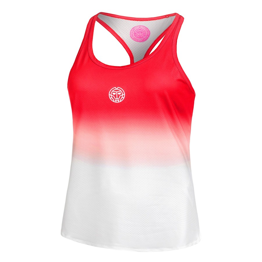 Tenniskleding BIDI BADU | Crew Gradiant Tanktop Dames Rood, Wit