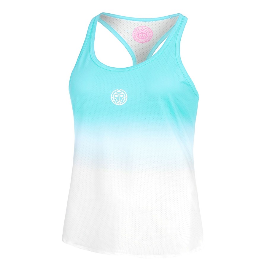 Tenniskleding BIDI BADU | Crew Gradiant Tanktop Dames Turkoois, Wit