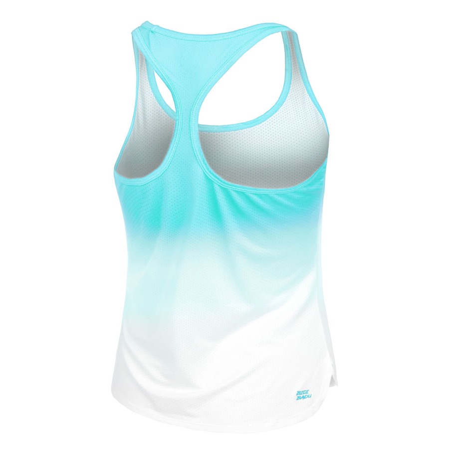 Tenniskleding BIDI BADU | Crew Gradiant Tanktop Dames Turkoois, Wit