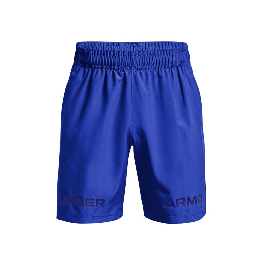 Tenniskleding Under Armour | Woven Graphic Wordmark Shorts Heren Blauw