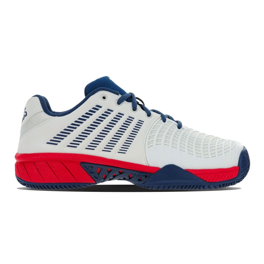 Tennisschoenen K-Swiss | Express Light 3 Gravelschoen Heren Wit, Rood