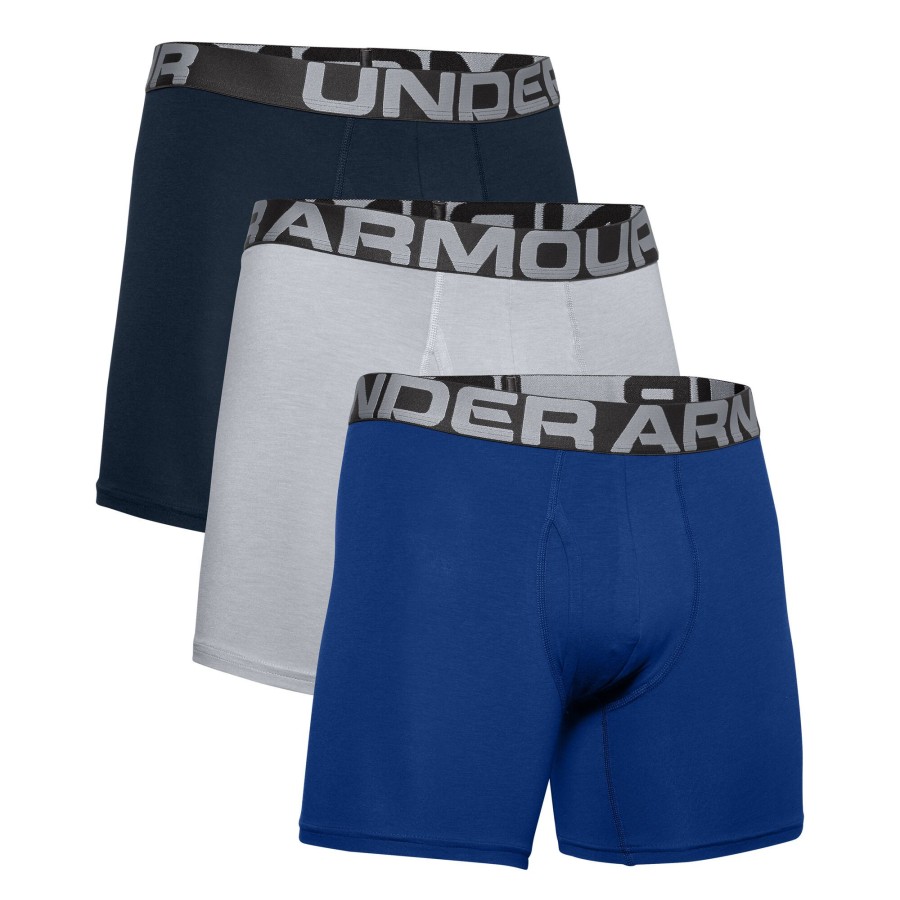 Tenniskleding Under Armour | Charged Cotton 6In Boxershort Verpakking 3 Stuks Heren Zwart, Wit