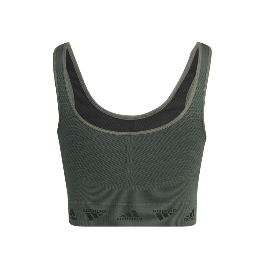 Tenniskleding adidas | Aeroknit Sport-Bh Dames Groen